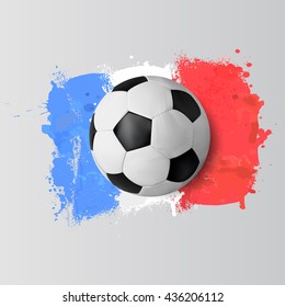 France football championship with ball and france flag colors, vector illustration