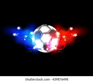 France football light banner with a soccer ball easy all editable