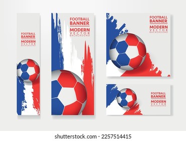 France football team with flag background vector design. Soccer championship concept with football ball illustration template. football banner design.