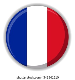 France or French button flag vector icon