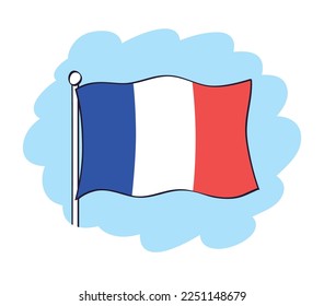 France, French flag cartoon vector icon.
