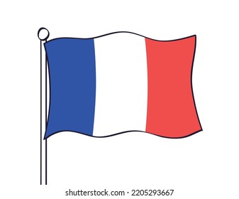 France, French flag icon isolated cartoon vector illustration.