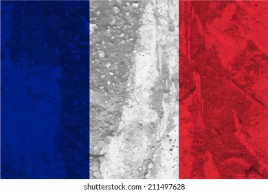 France, French flag on concrete textured background