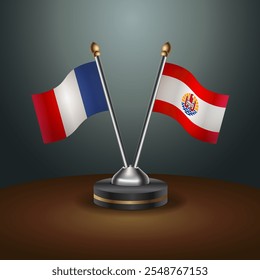 A tabela França e Polinésia Francesa sinaliza a relação com o plano de fundo do gradiente. Ilustração de vetor