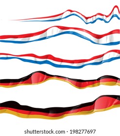 france and germany flag set on white background