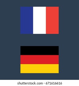 France and Germany flags vector illustration sign symbol