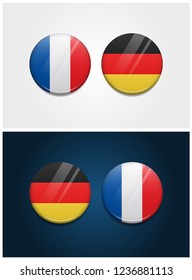 France and Germany Round Flags