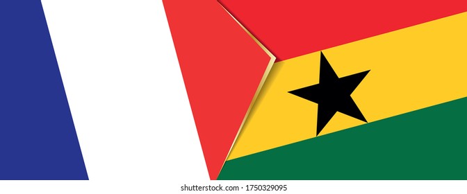 France and Ghana flags, two vector flags symbol of relationship or confrontation.