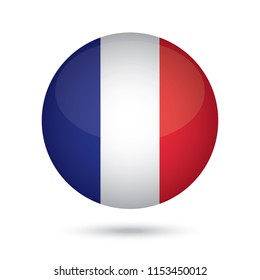 France glossy round button. Vector Illustration EPS10.