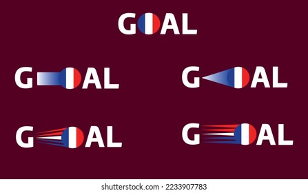 france goal with different styles and motion trails , championship qatar 2022. vector illustraion