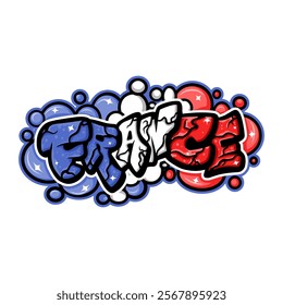 france  in graffiti art style