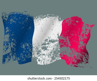 France grunge flag.