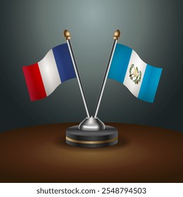 A tabela França e Guatemala sinaliza a relação com o plano de fundo gradiente. Ilustração de vetor