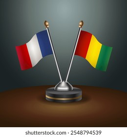 La tabla de Francia y Guinea marca la relación con el fondo de gradiente. Ilustración vectorial