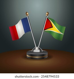 França e Gunaya sinalizam a relação com o plano de fundo gradiente. Ilustração de vetor
