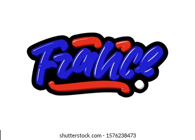 France hand drawn modern brush lettering. Vector illustration logo text for webpage, print and advertising