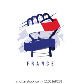 France Hand and Flag Vector Template Design Illustration