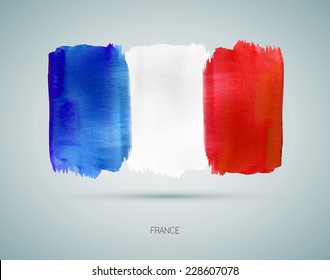 France hand painted national flag