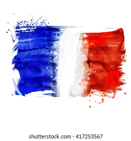 France hand painted national flag
