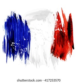 France hand painted national flag