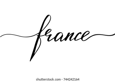 France handwritten text vector