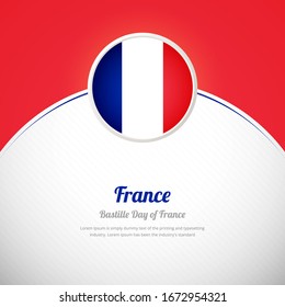 France happy bastille day with abstract colorful country flag background