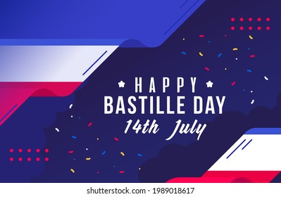 France Happy Bastille Day Vector Illustration 14 July