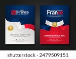 France happy Independence Day cover background design for elements material design a poster, leaflet, brochure, flayer, cover books and others users