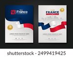 France happy Independence Day cover background design for elements material design a poster, leaflet, brochure, flayer and others users