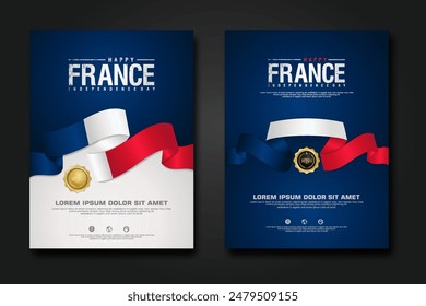 France happy Independence Day cover background design for elements material design a poster, leaflet, brochure, flayer, cover books and others users