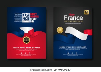 France happy Independence Day cover background design for elements material design a poster, leaflet, brochure, flayer, cover books and others users