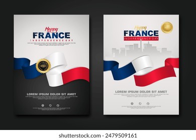 France happy Independence Day cover background design for elements material design a poster, leaflet, brochure, flayer, cover books and others users