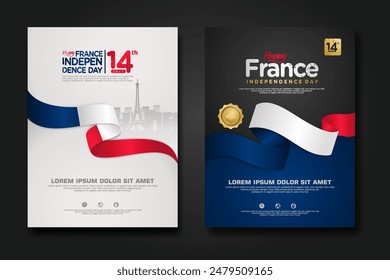 France happy Independence Day cover background design for elements material design a poster, leaflet, brochure, flayer, cover books and others users