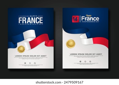 France happy Independence Day cover background design for elements material design a poster, leaflet, brochure, flayer, cover books and others users