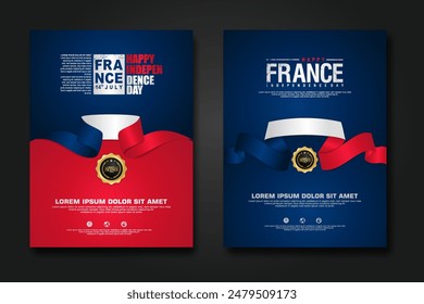 France happy Independence Day cover background design for elements material design a poster, leaflet, brochure, flayer, cover books and others users