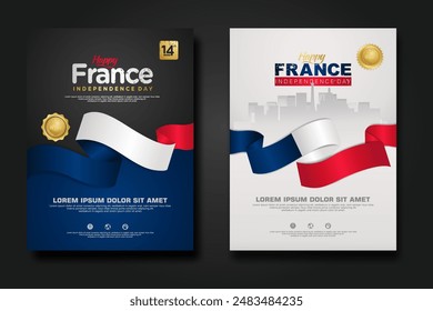 France happy Independence Day cover background design for elements material design a poster, leaflet, brochure, flayer, cover books and others users