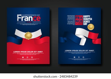 France happy Independence Day cover background design for elements material design a poster, leaflet, brochure, flayer, cover books and others users