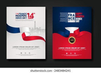 France happy Independence Day cover background design for elements material design a poster, leaflet, brochure, flayer, cover books and others users