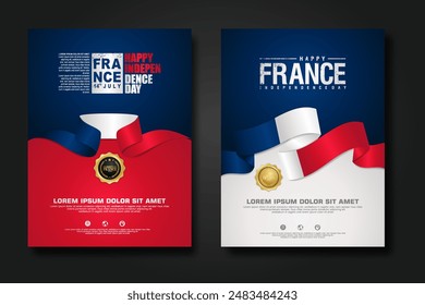 France happy Independence Day cover background design for elements material design a poster, leaflet, brochure, flayer, cover books and others users