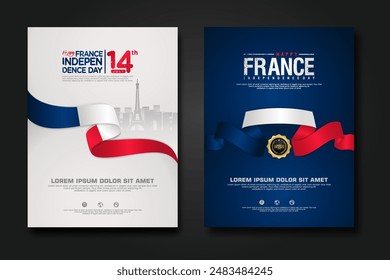 France happy Independence Day cover background design for elements material design a poster, leaflet, brochure, flayer, cover books and others users