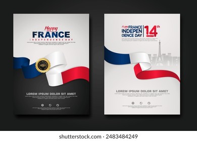 France happy Independence Day cover background design for elements material design a poster, leaflet, brochure, flayer, cover books and others users