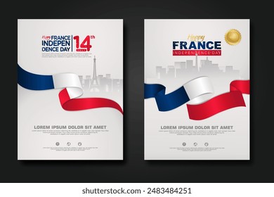 France happy Independence Day cover background design for elements material design a poster, leaflet, brochure, flayer, cover books and others users