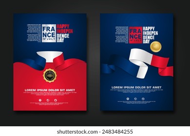 France happy Independence Day cover background design for elements material design a poster, leaflet, brochure, flayer, cover books and others users