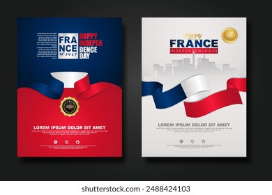 France happy Independence Day cover background design for elements material design a poster, leaflet, brochure, flayer and others users