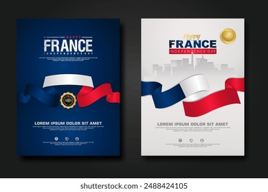 France happy Independence Day cover background design for elements material design a poster, leaflet, brochure, flayer, cover books and others users