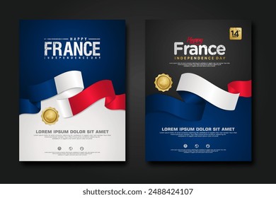 France happy Independence Day cover background design for elements material design a poster, leaflet, brochure, flayer and others users