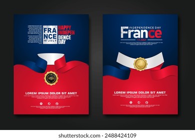 France happy Independence Day cover background design for elements material design a poster, leaflet, brochure, flayer and others users