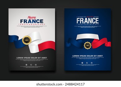 France happy Independence Day cover background design for elements material design a poster, leaflet, brochure, flayer and others users