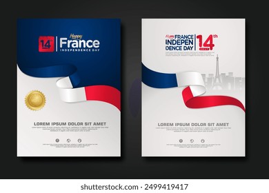 France happy Independence Day cover background design for elements material design a poster, leaflet, brochure, flayer and others users