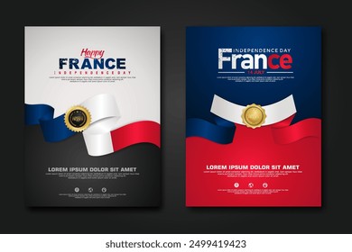 France happy Independence Day cover background design for elements material design a poster, leaflet, brochure, flayer and others users